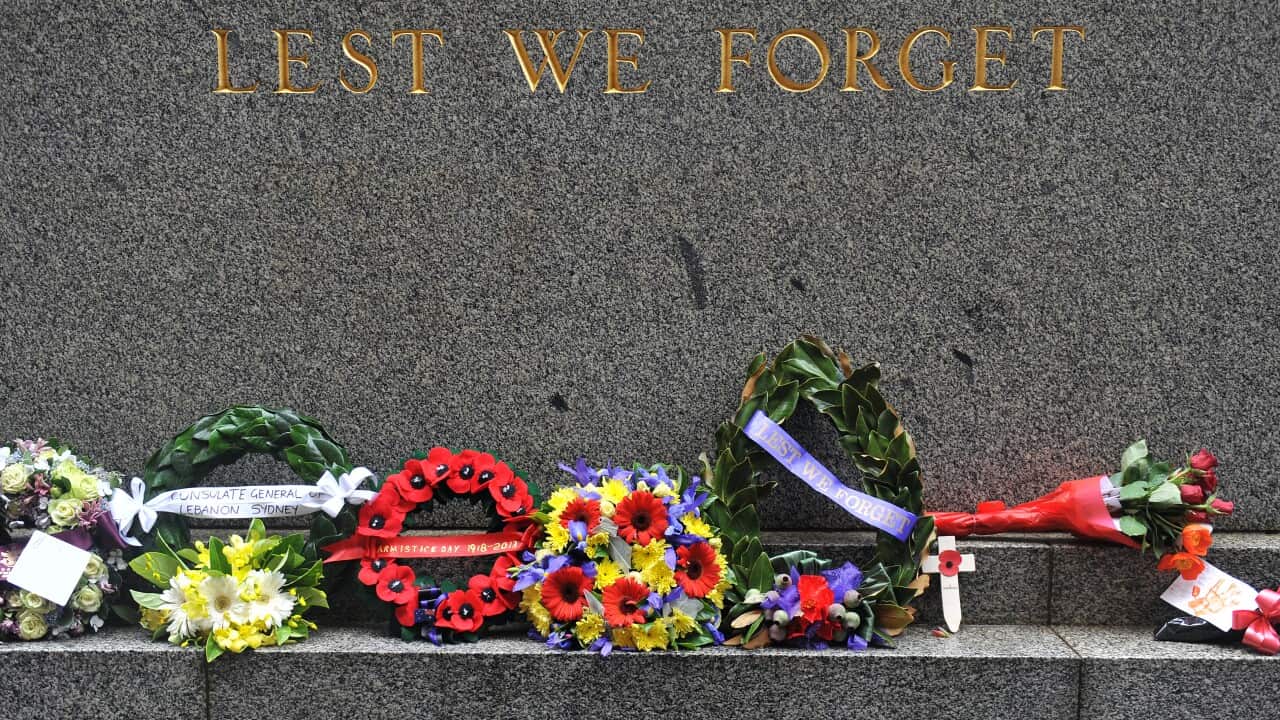 Soldiers who fought and died during the First World War being honoured. (AAP)