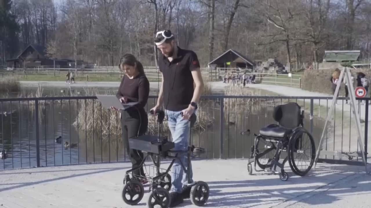 Gert-Jan Oskam is walking again after being paralysed in an accident