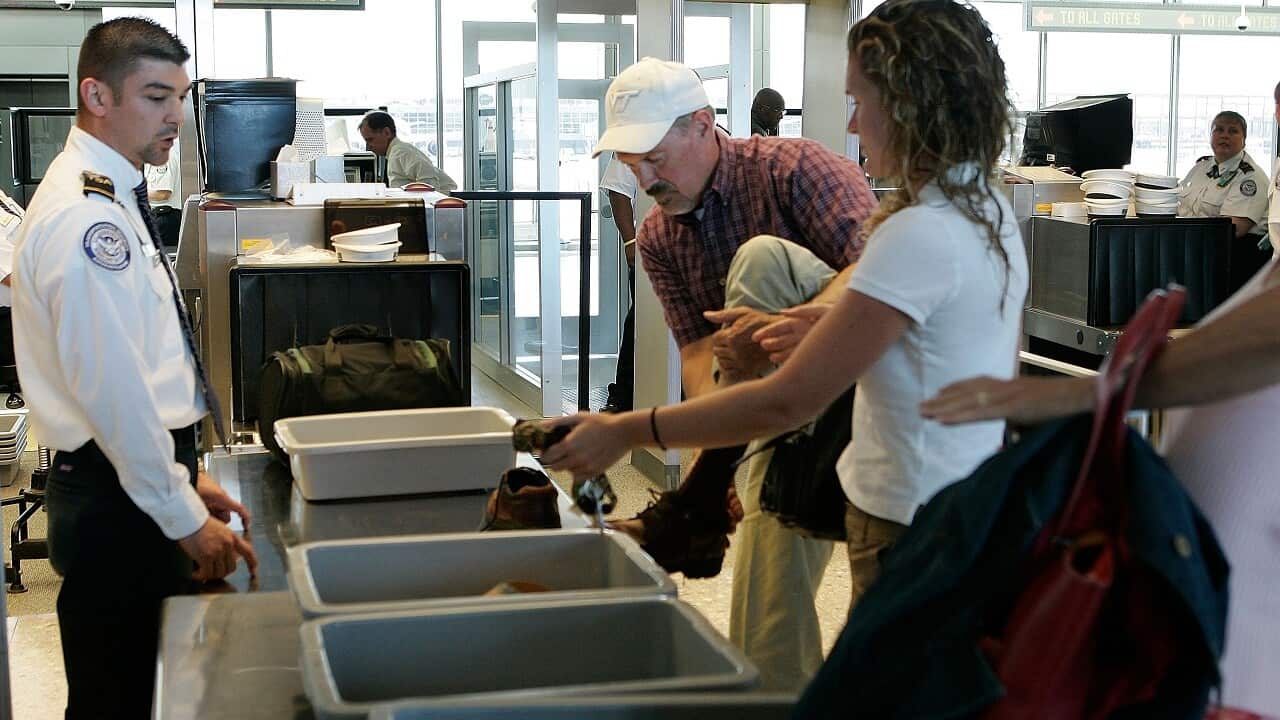 Airport security at Dulles International Airport.