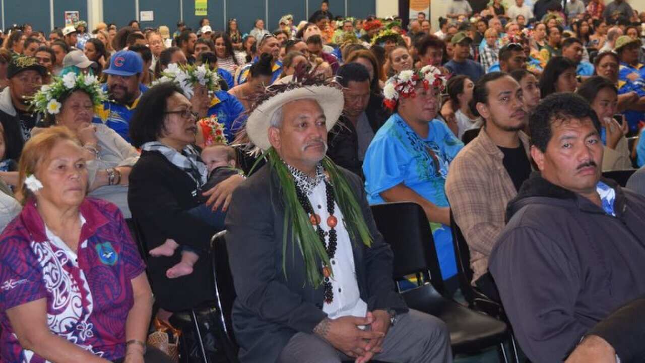 Mr Moe Moeara, President of the Cook Islands Council of Queensland Inc at this year's Te Maeva Nui
