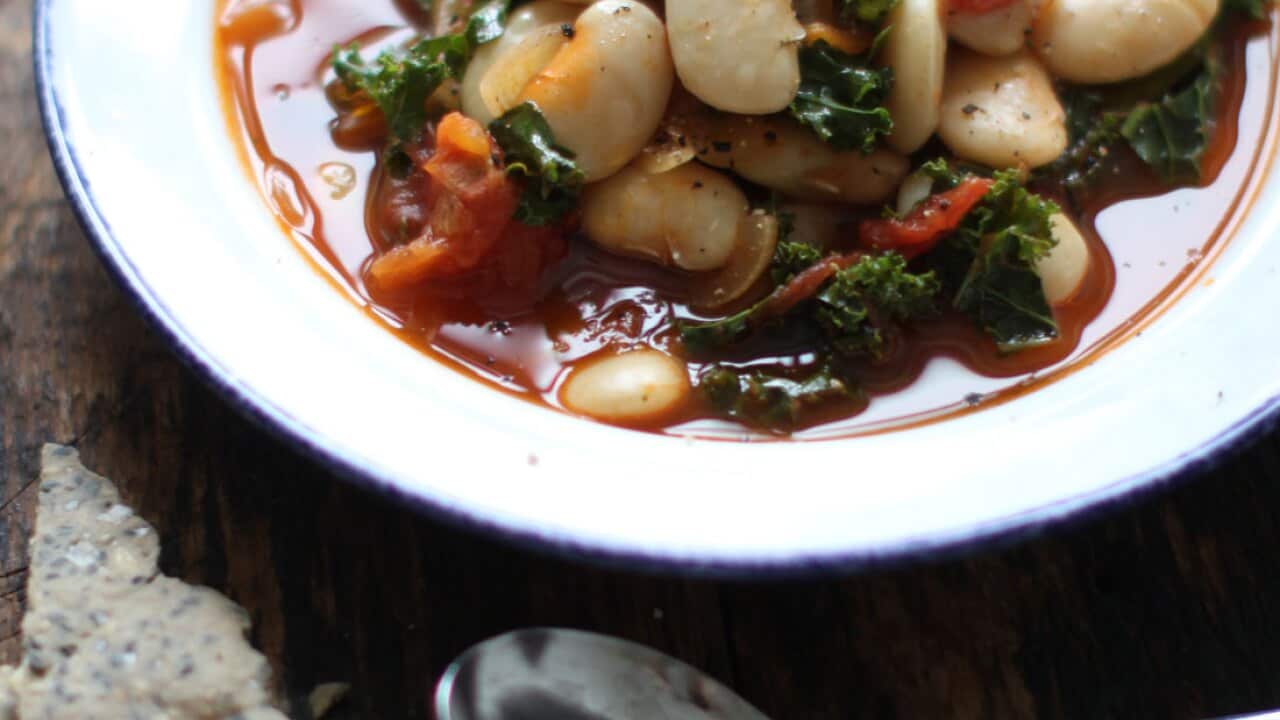 Garlicky kale and white bean stew SBS Food