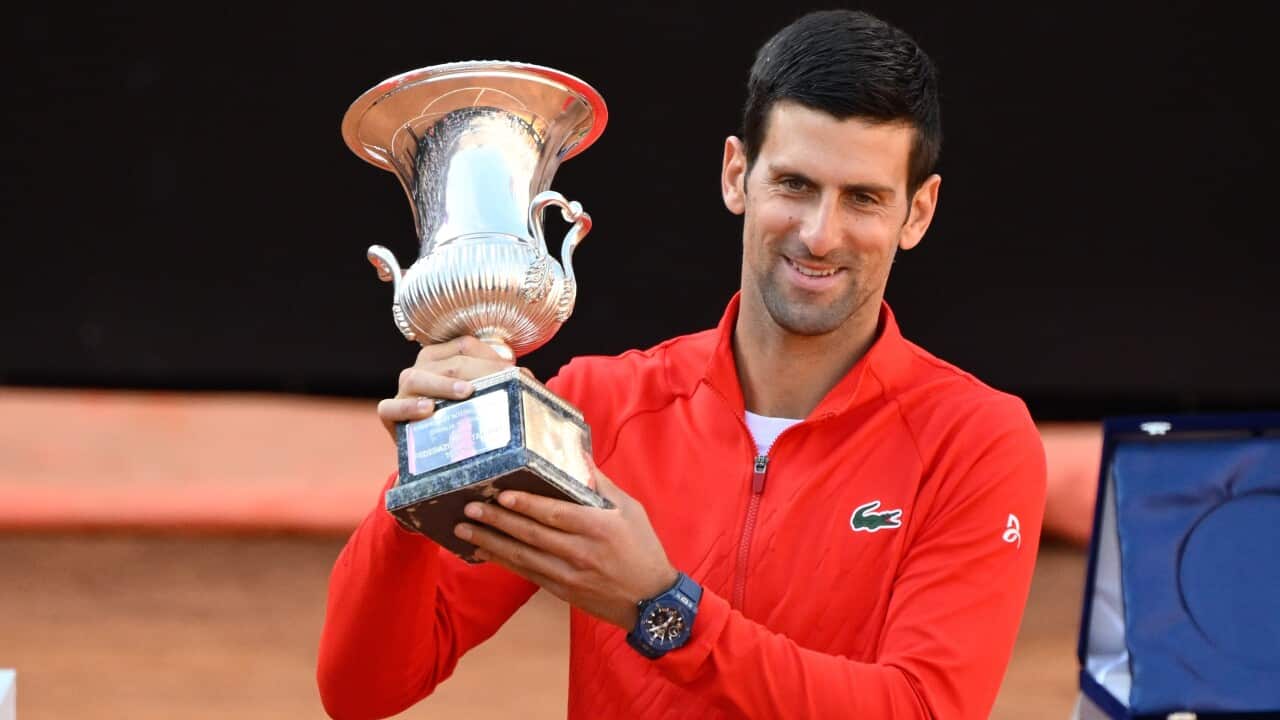Novak Djokovic (SRB) winner of the final ATP Master 1000 Internazionali d'Italia against Stefanos Tsitsipas (GRE) tournament at Foro Italico on May 15, 2022 (Photo by /Sipa USA) *** ITALY OUT ***