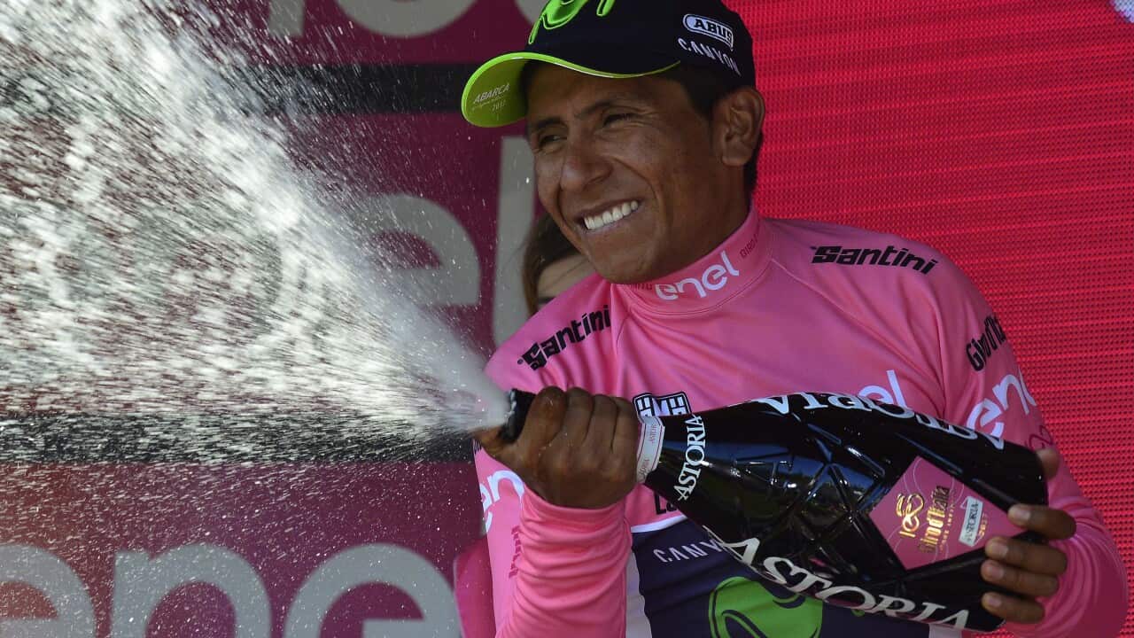Nairo Quintana is the new pink jersey.