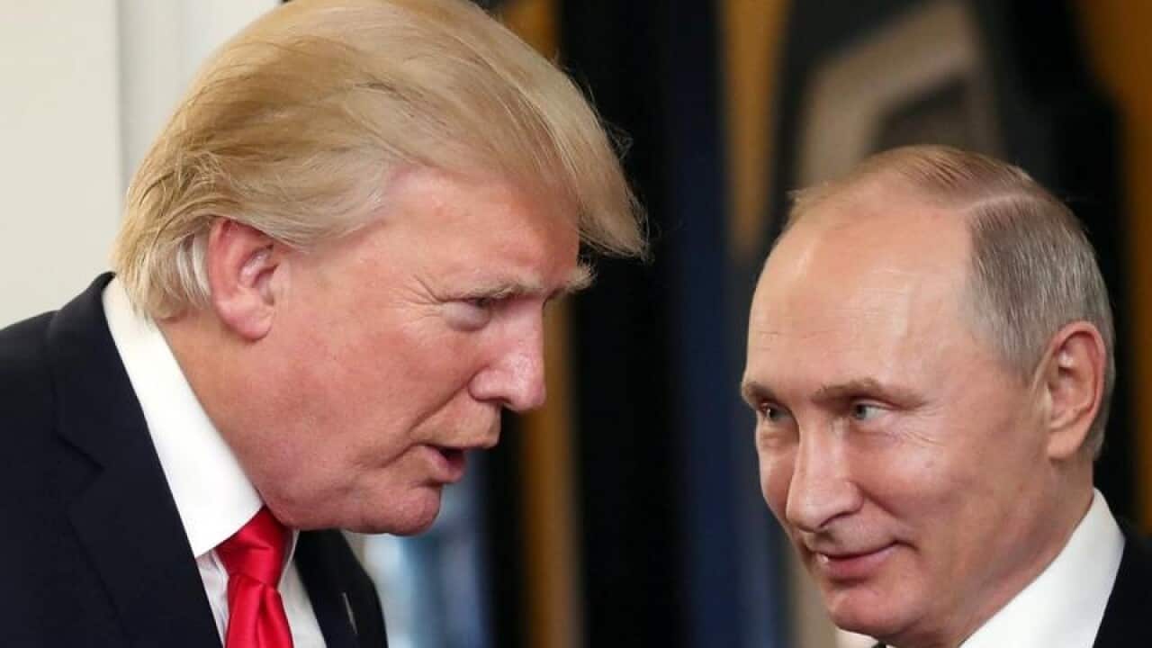 Donald Trump and Vladimir Putin and Russia.
