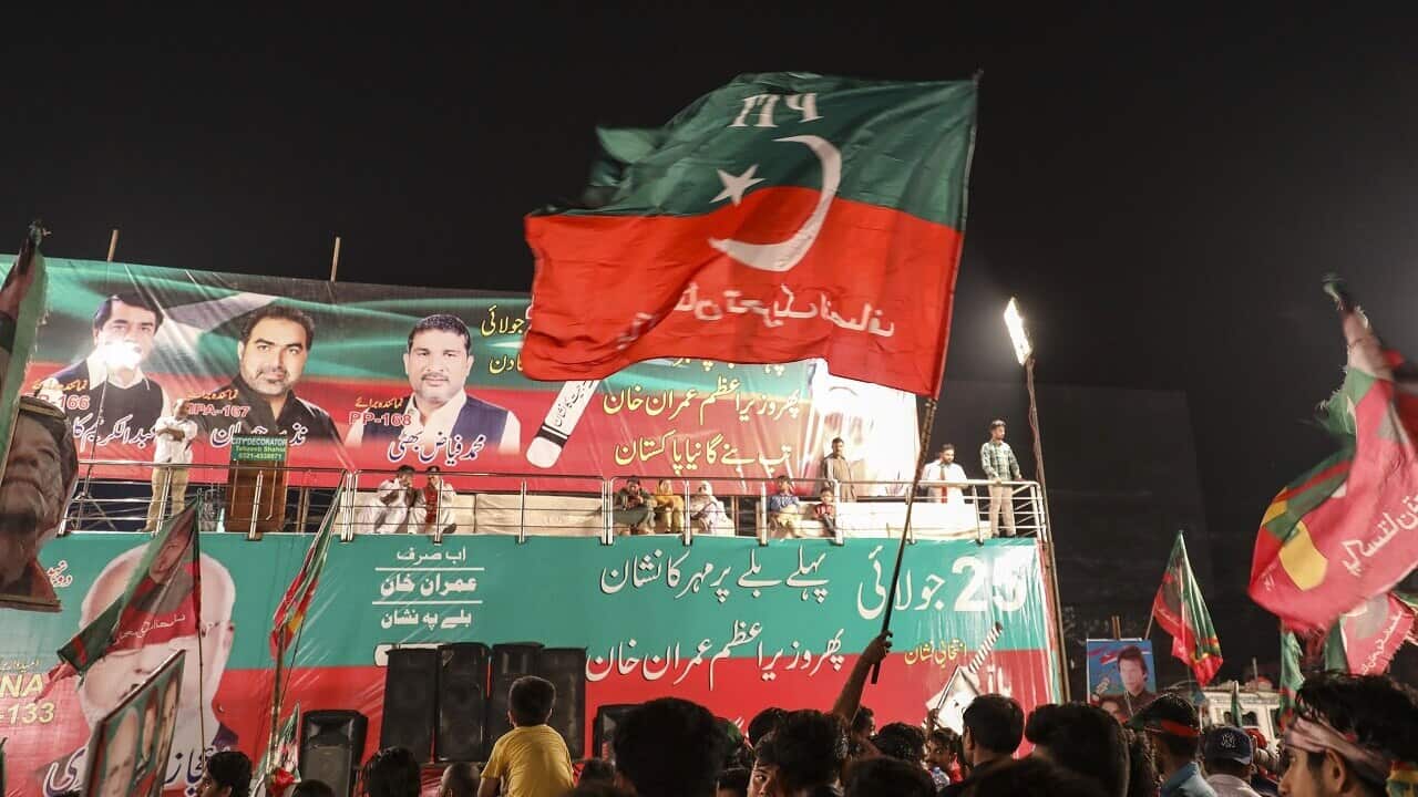 Pakistan's Opposition Leader Imran Khan Holds Campaign Rally Ahead of Elections