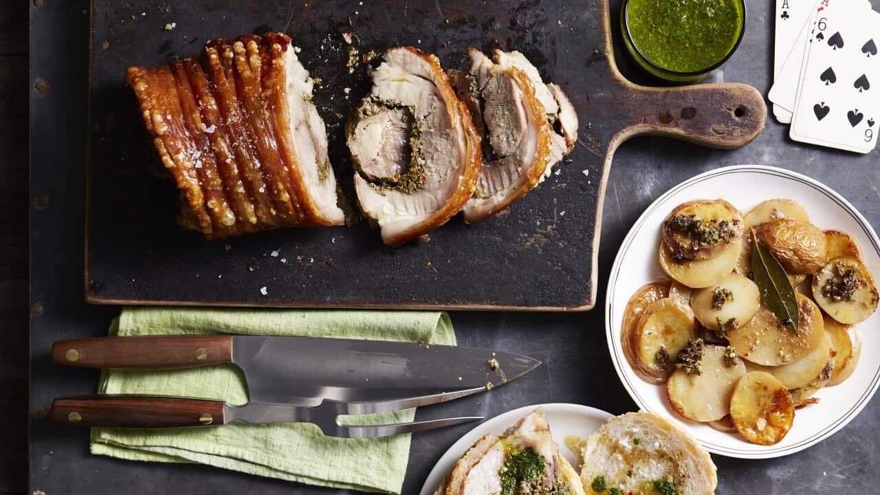 Slow-roasted porchetta rolls (porchetta alla Romana panini)
