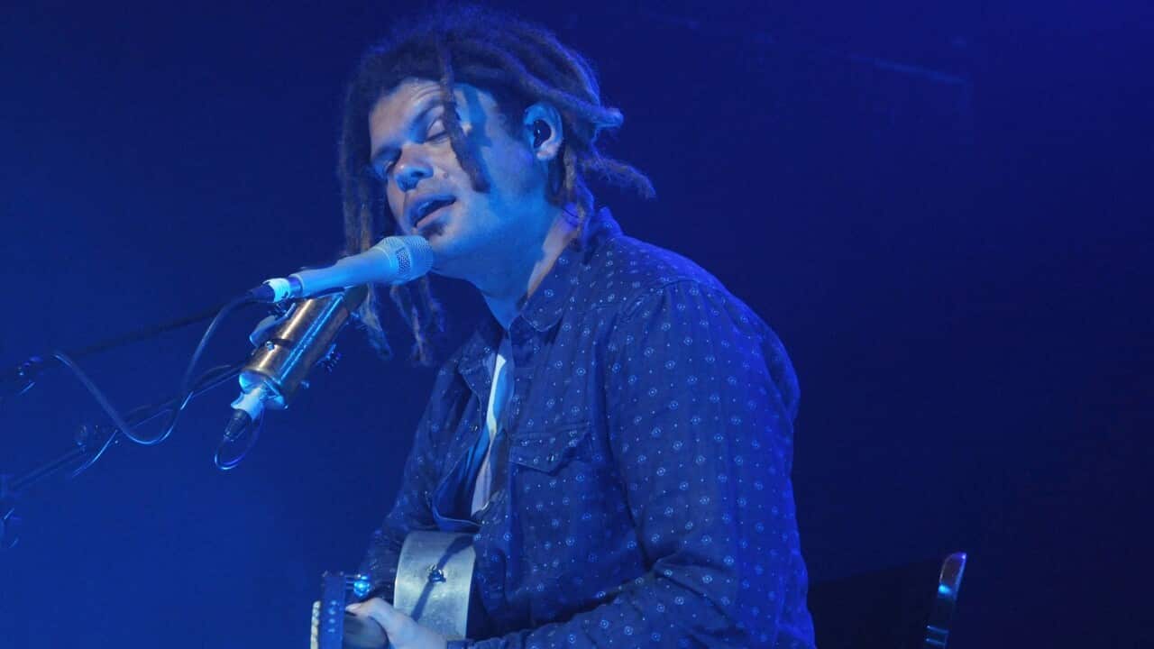 Ash Grunwald perform on stage at KOKO on July 28, 2013 in London, England. Photo supplied by Brigitte Engl/Redferns via Getty Images.