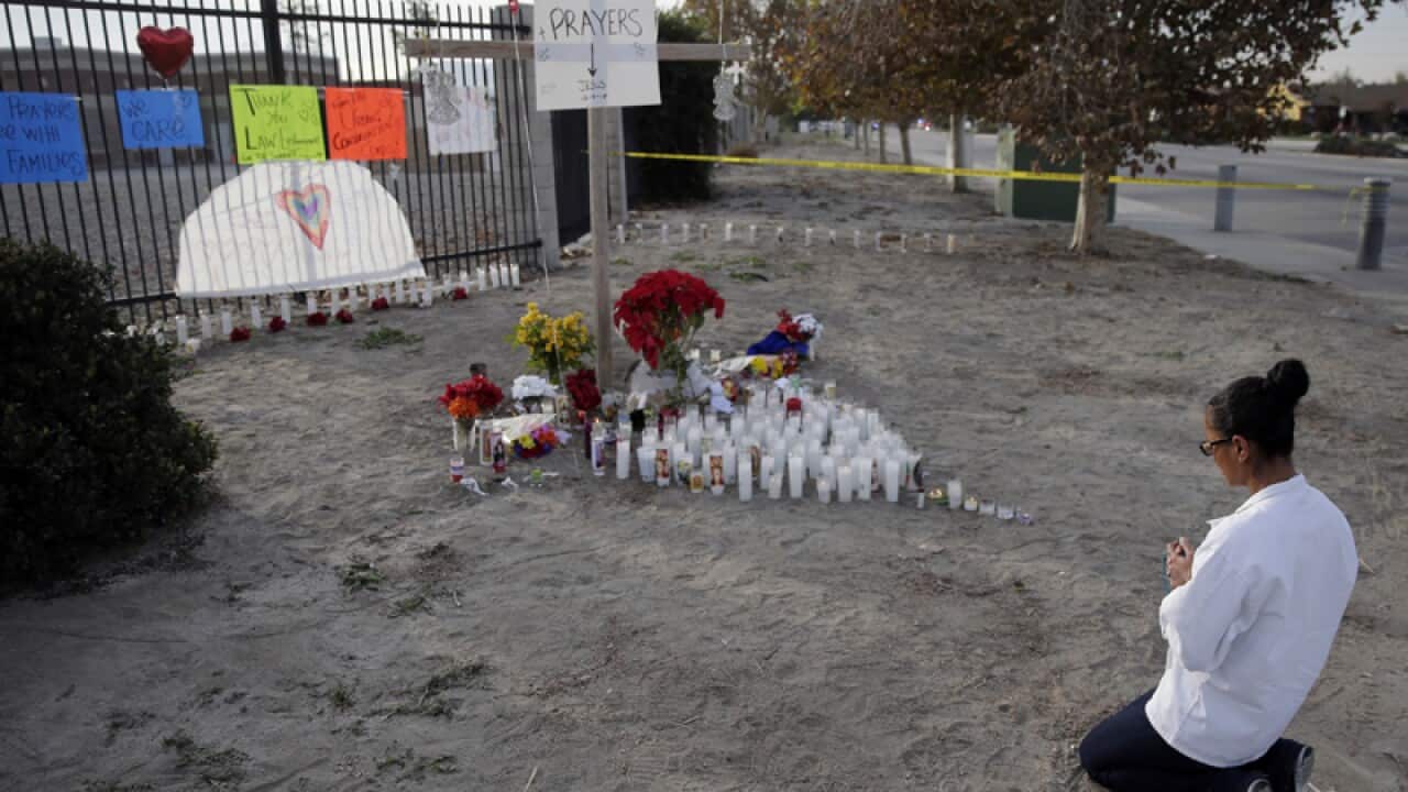 A makeshift memorial.