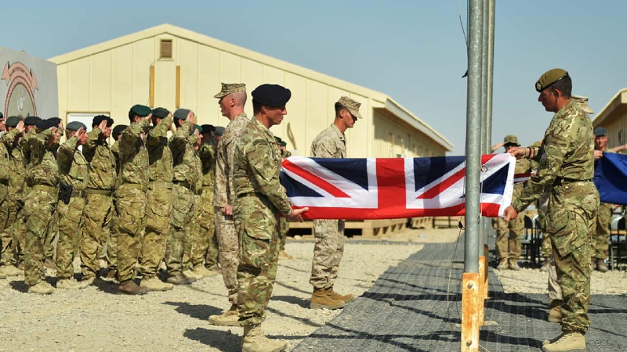 British soldiers and US Marine Corps