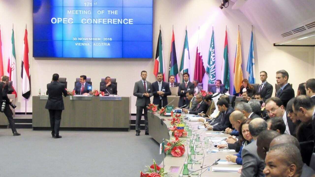 The Organisation of Petroleum Exporting Countries holds a regular general meeting in Vienna on Nov. 30, 2016.