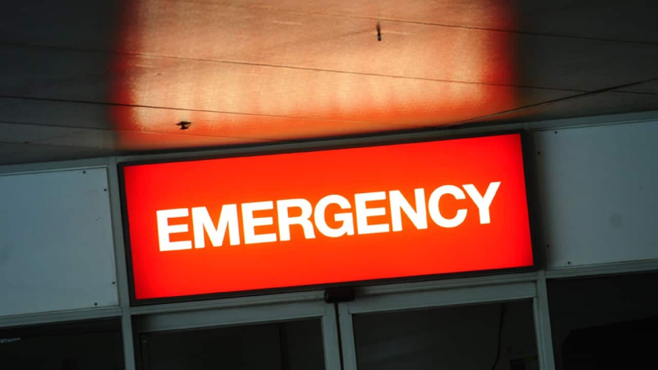 An emergency department sign