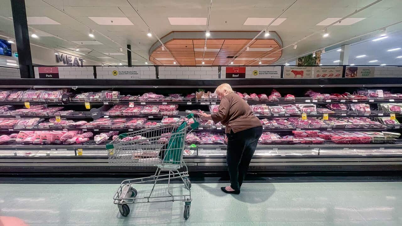 The meat section at a Woolworths Supermarket in Brisbane.