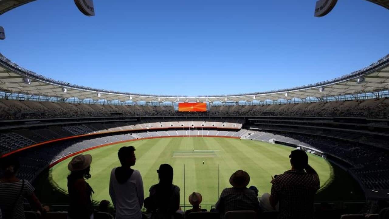 Members of the public explore the new Optus Stadium