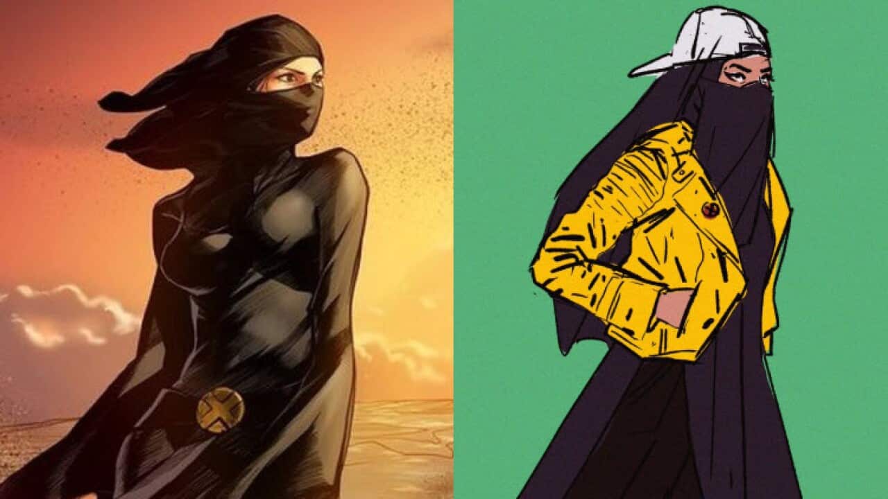 An illustrator has given the "overly sexualised" X-Men character Dust a new street wear look.  