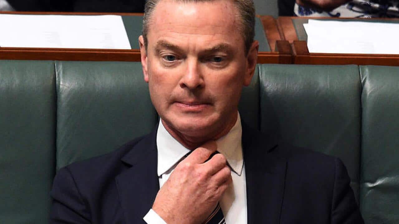 Australian Minister for Industry Christopher Pyne during House of Representatives Question Time at Parliament House in Canberra, Thursday, May 5, 2016. (AAP Image/Sam Mooy) NO ARCHIVING