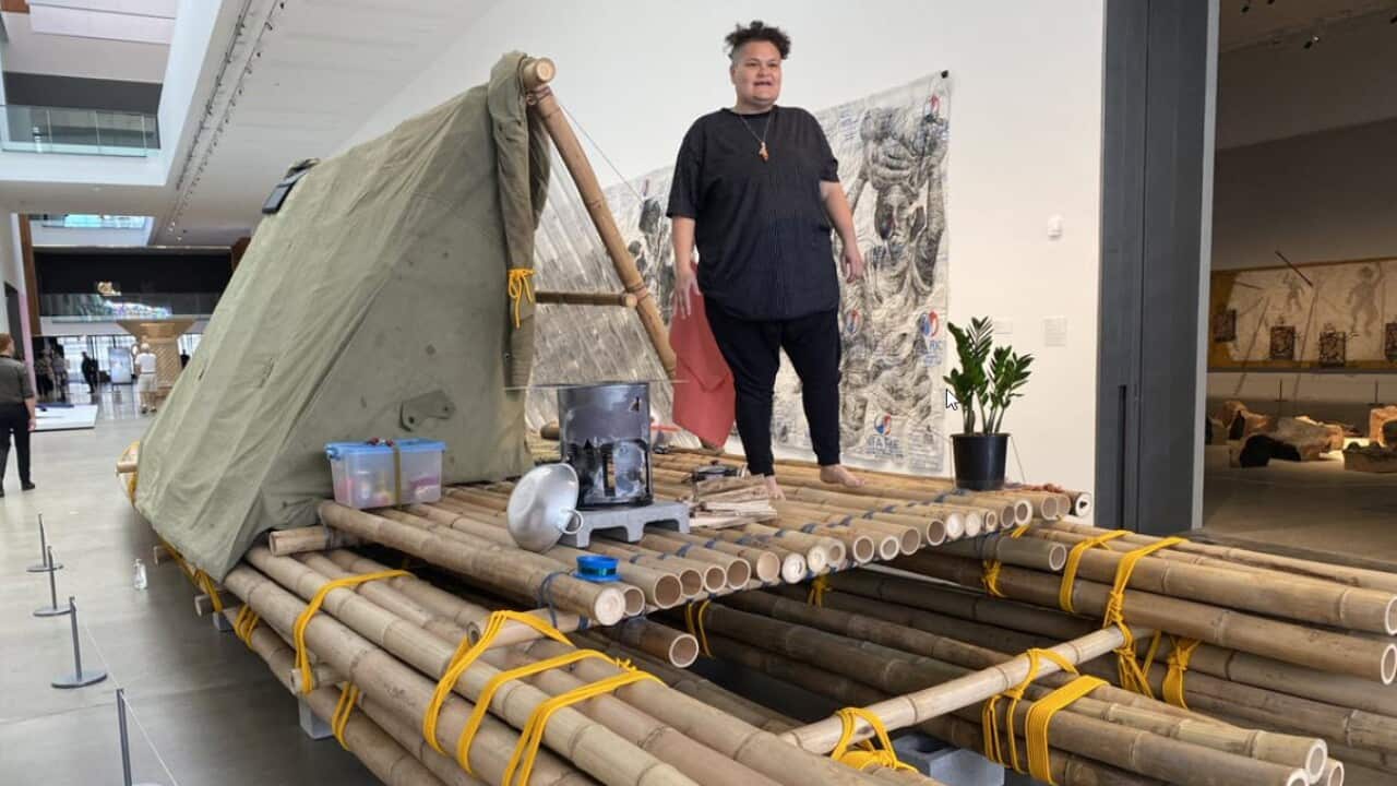 Salote Tawale at the APT exhibition