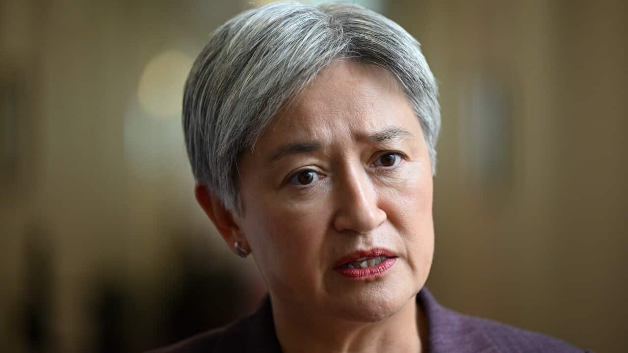 A close up shot of Australian Foreign Minister Penny Wong