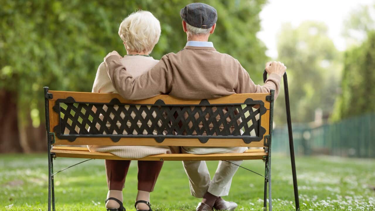 pdf global warming essay in gujarati Senior couple sitting on a wooden bench in a park