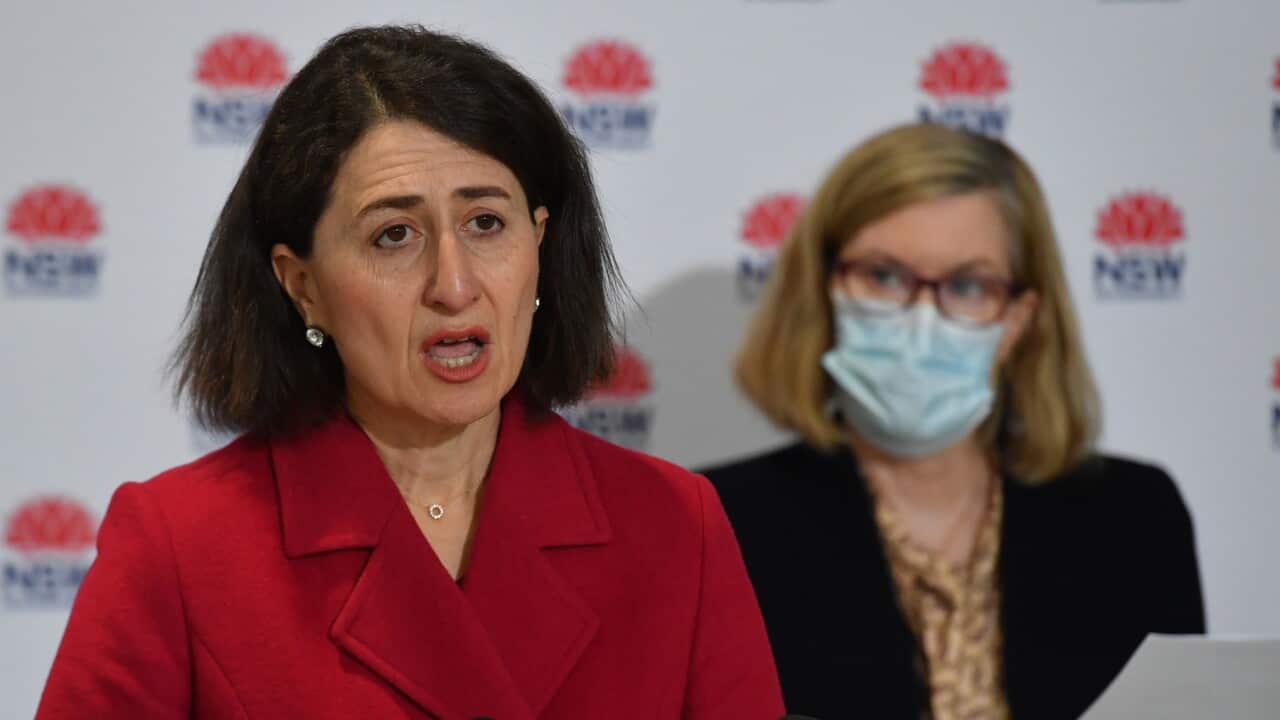 NSW Premier Gladys Berejiklian and Chief Health Officer Dr Kerry Chant at a press conference to provide a COVID-19 update in Sydney.