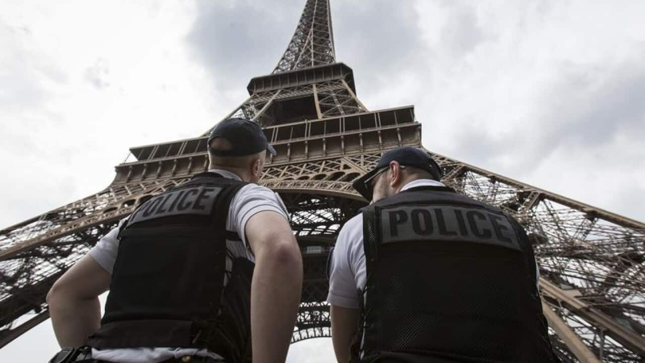 French riot police officers