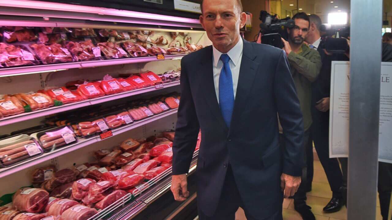 Tony Abbott visits a small butcher in Canberra