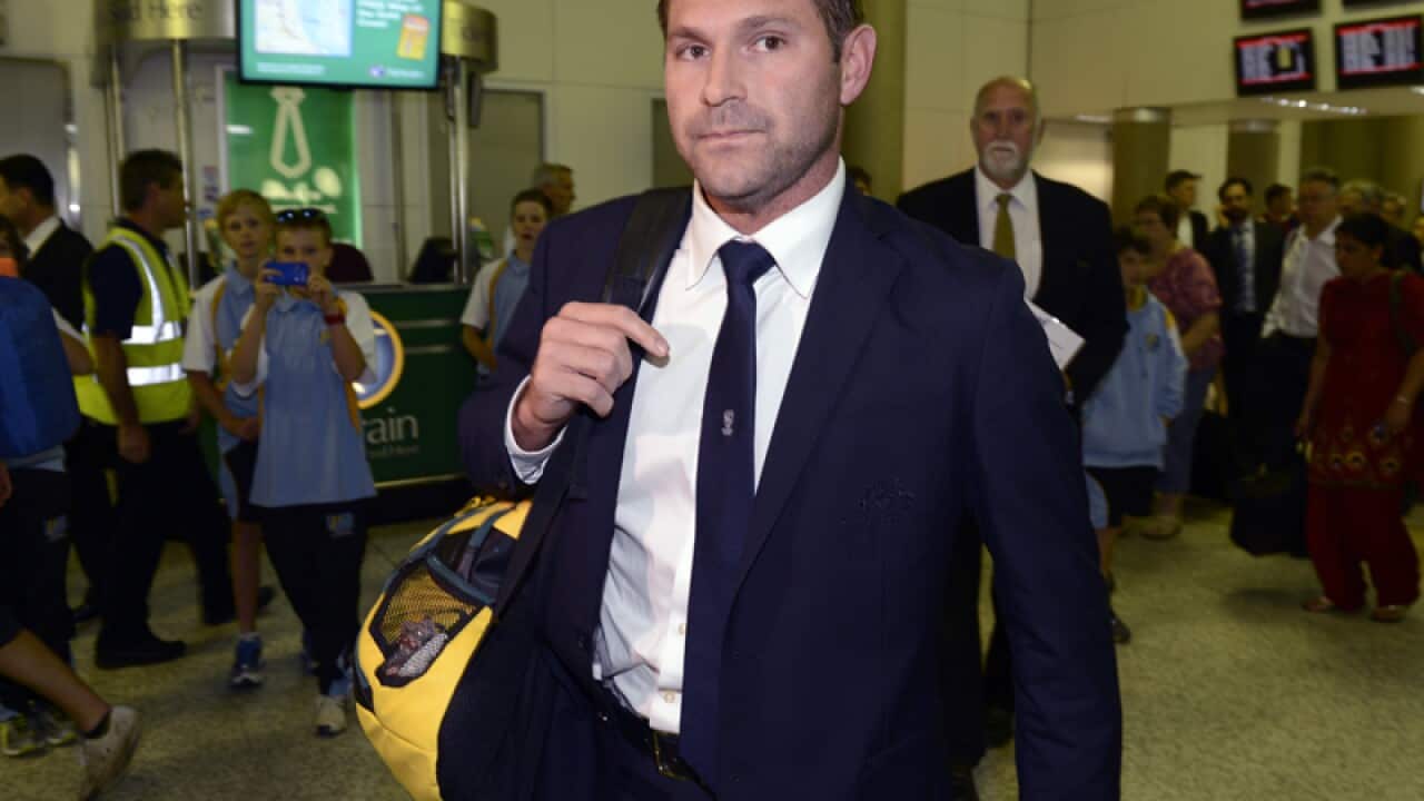 Australian cricketer Ryan Harris arrives at Brisbane airport