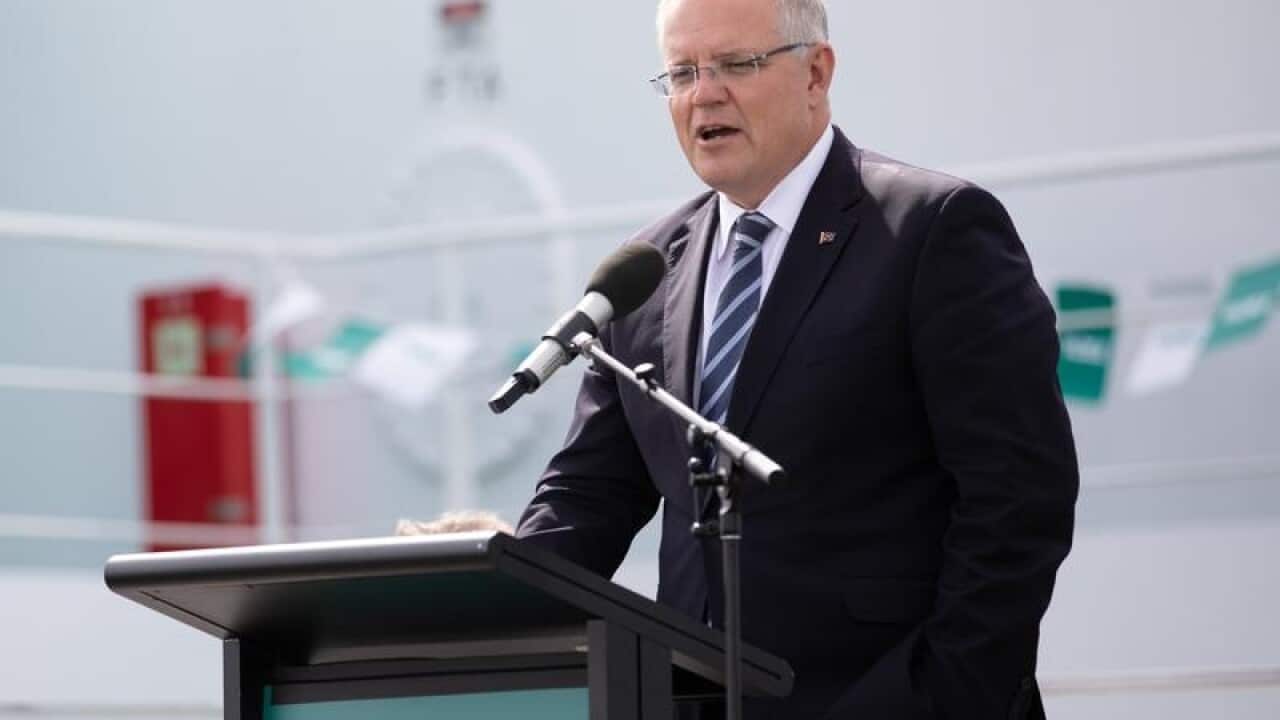 PM Scott Morrison aboard the Tasmanian Achiever II.