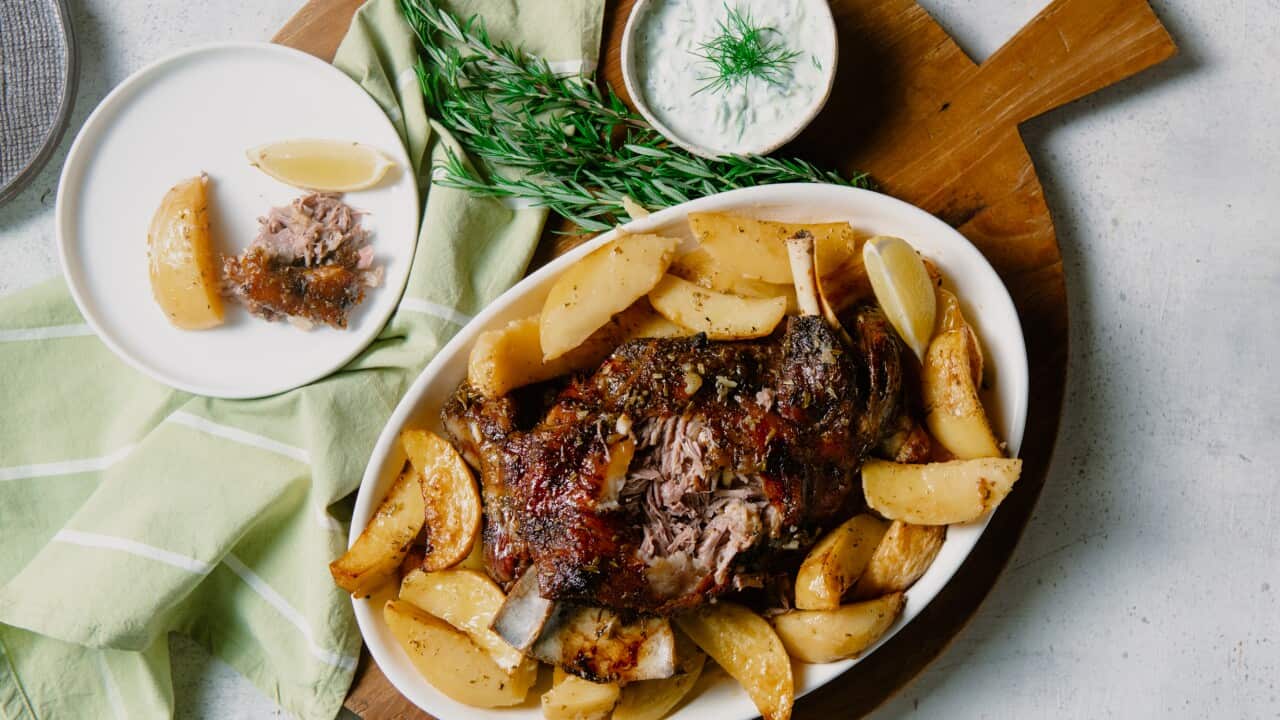 Slow-cooked lamb and potatoes-image