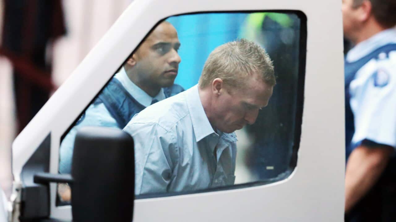 Adrian Ernest Bayley arrives at the Melbourne Supreme court
