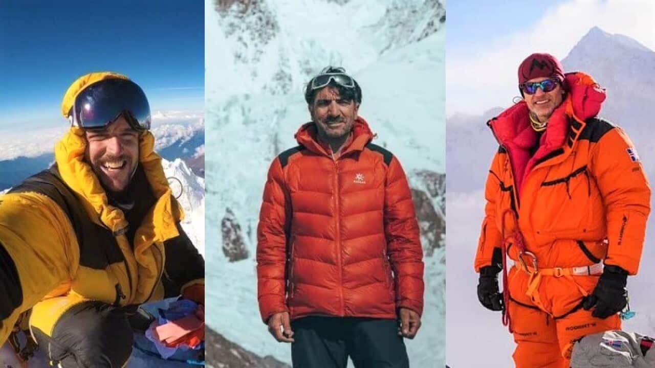 JP Mohr (left), Muhammad Ali Sadpara (centre) and John Snorri (right) went missing on K-2 mountain on 5th February 2021.
