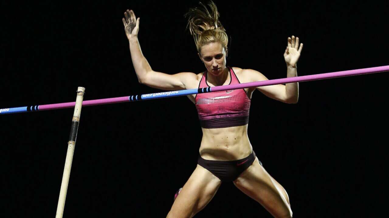 Alana Boyd competes in women's pole vault.