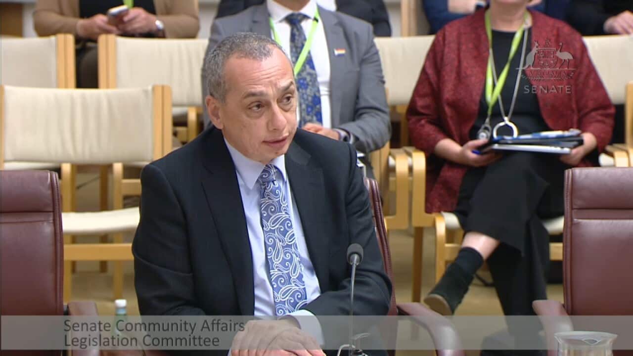 John Dardo from the National Disability Insurance Agency gave evidence before a Senate committee on NDIS fraud. (Parliament of Australia).