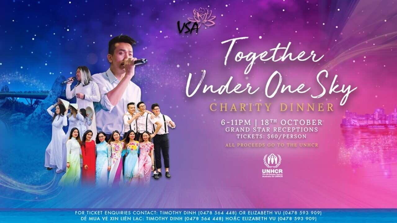 The poster of the charity dinner Together Under One Sky by VSA VIC.