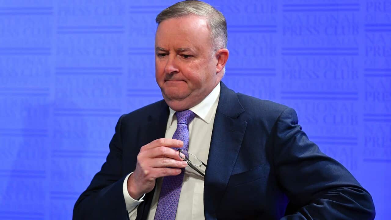 Anthony Albanese at the National Press Club in Canberra