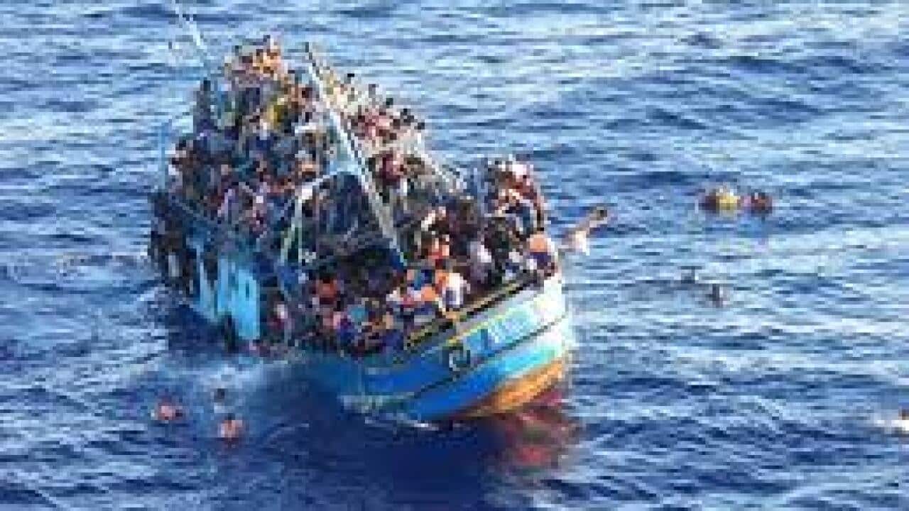 A boat full of refugee