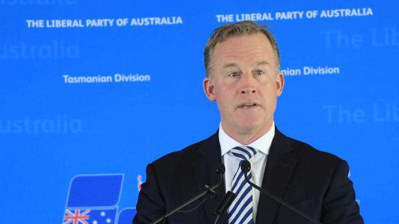 Tasmanian Premier Will Hodgman makes an address during the Tasmanian Liberals' State Conference.