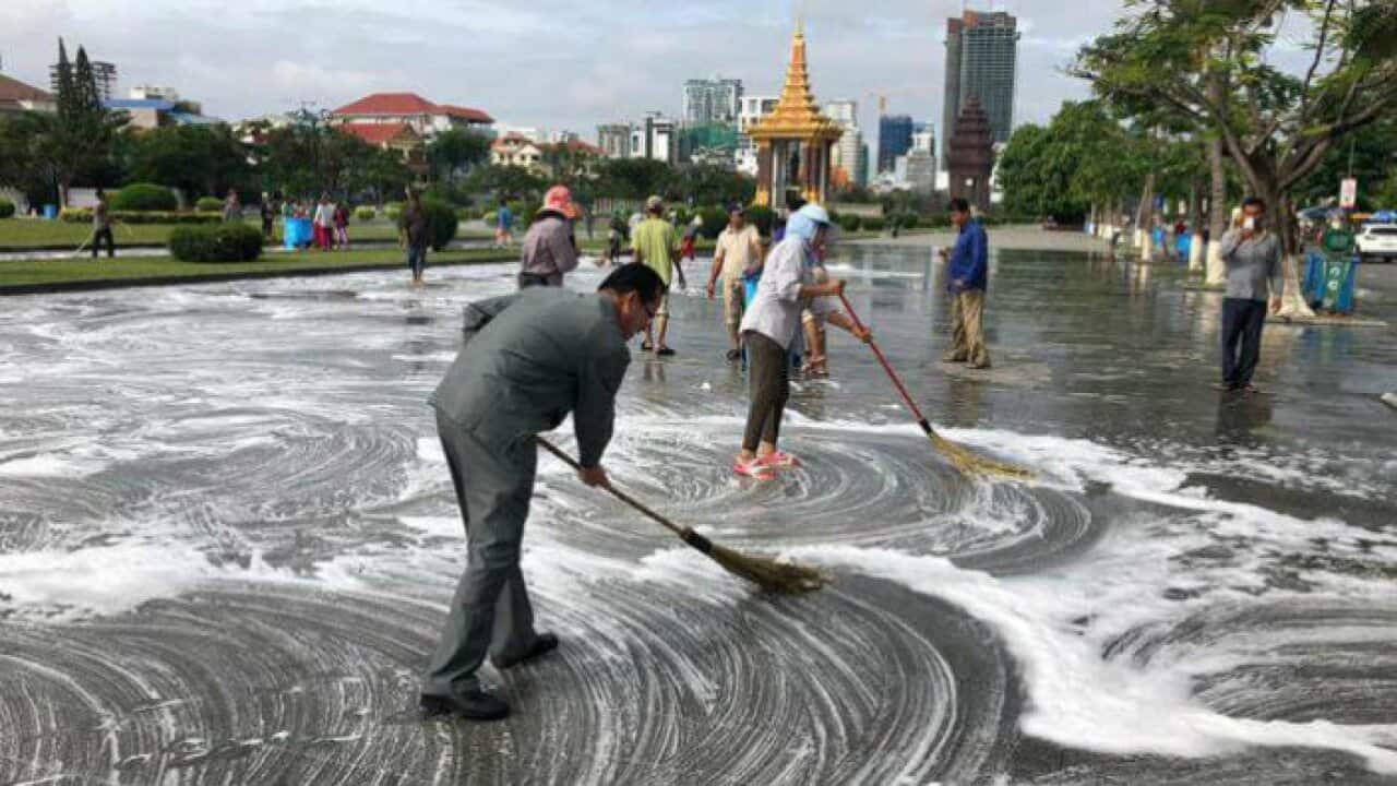 Phnom Penh clean up activities after Water festival in November 2018