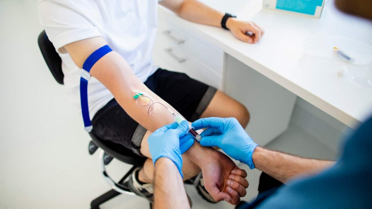 A man donating blood