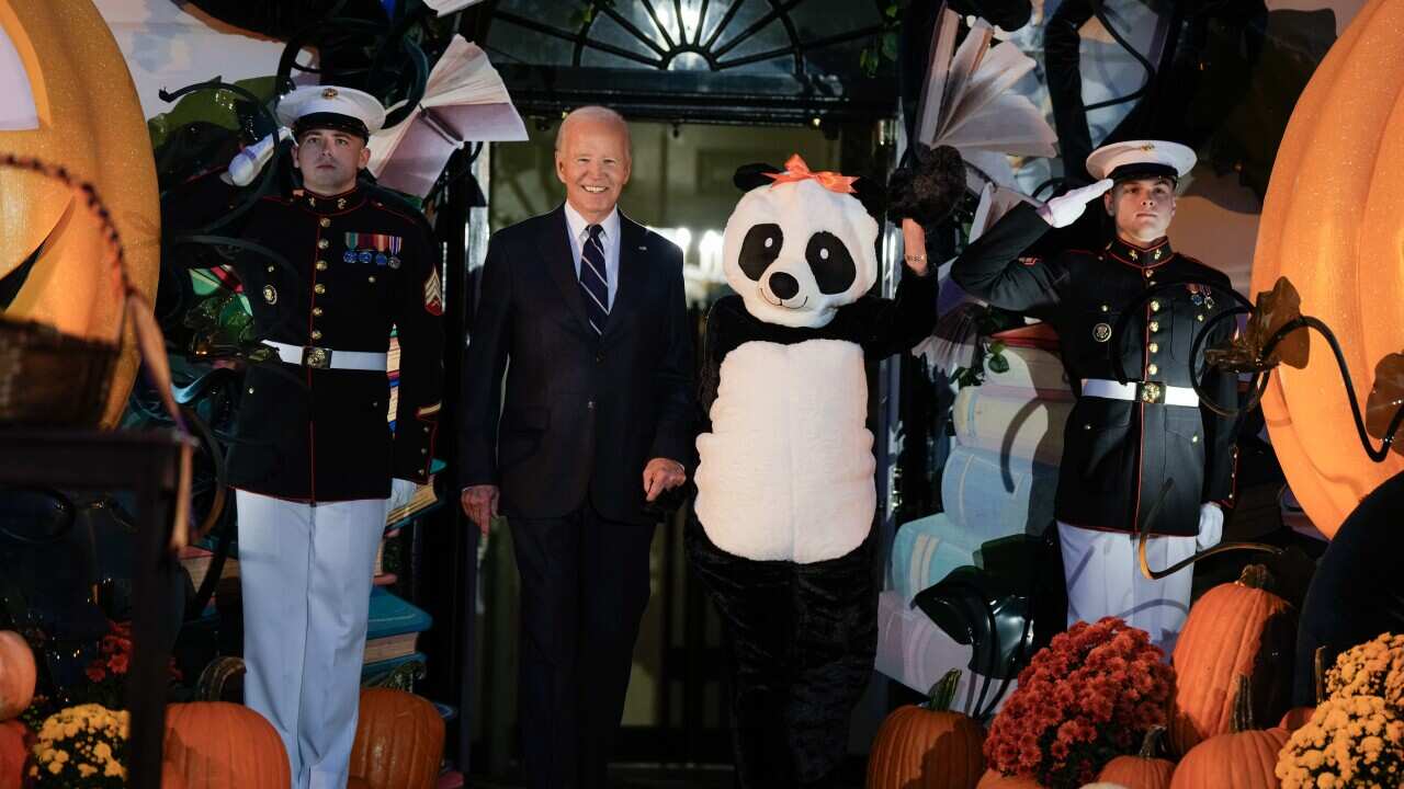 President And Mrs Biden Host Trick-or-Treaters At The White House