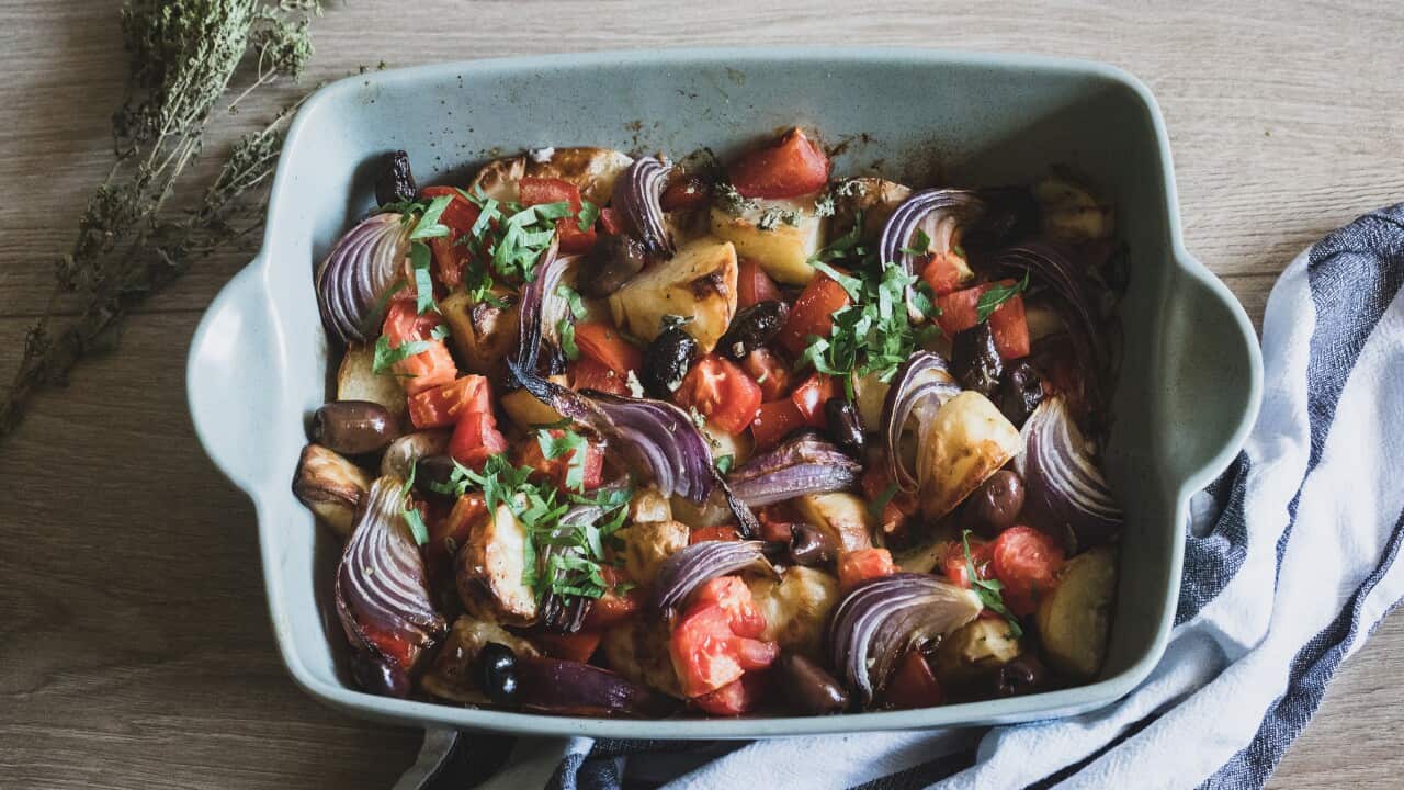 Baked potatoes with Kalamatta olives