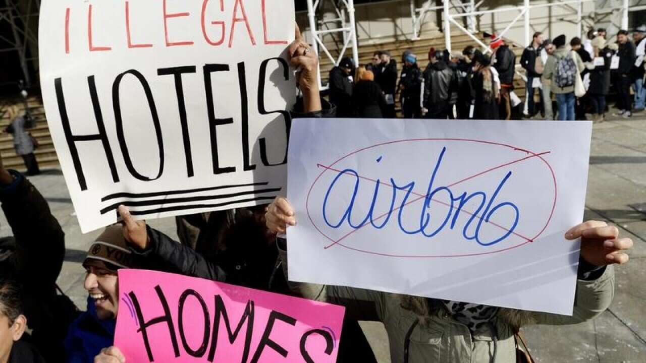 Airbnb protesters