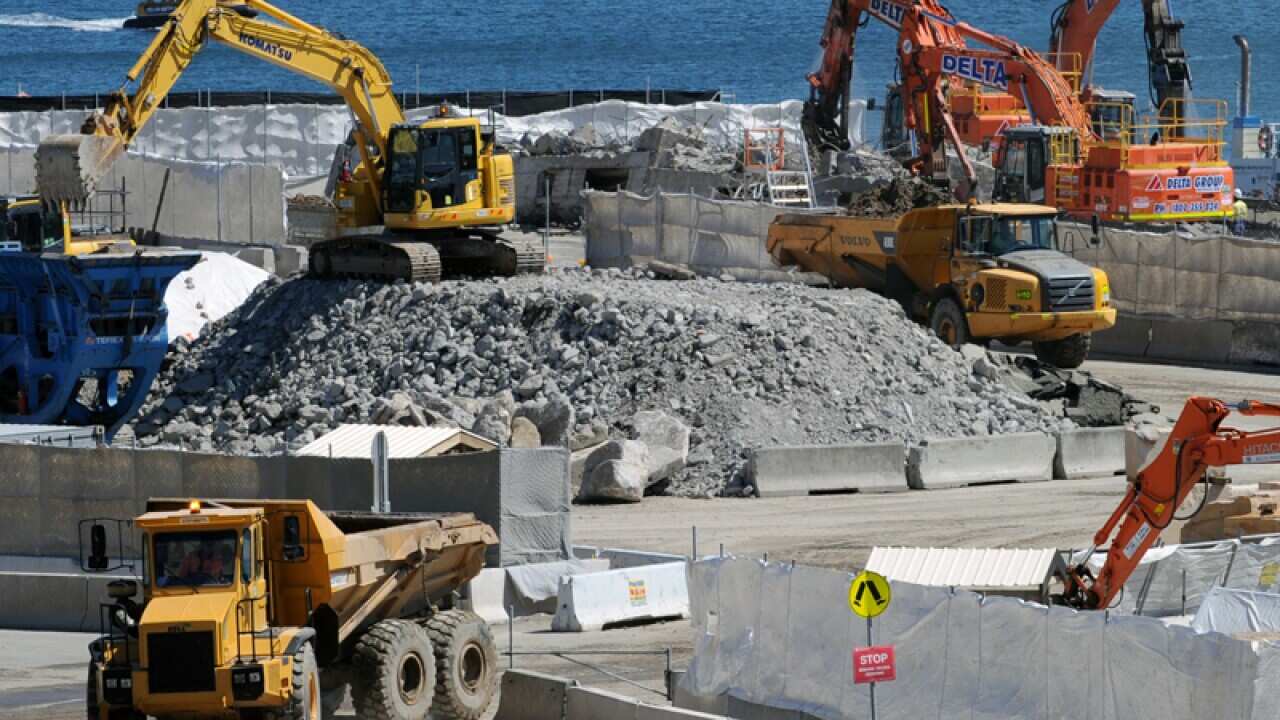 Construction work at Barangaroo