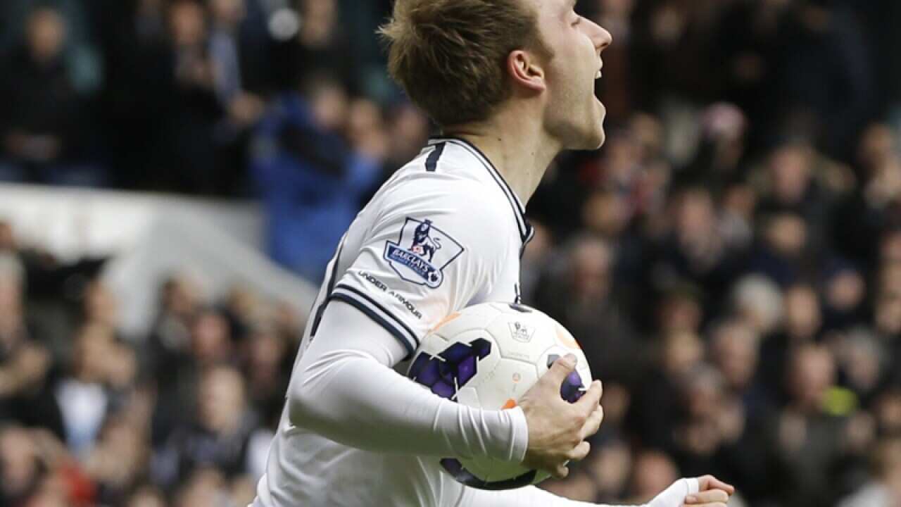 Tottenham Hotspur's Christian Eriksen celebrates after scoring a goal