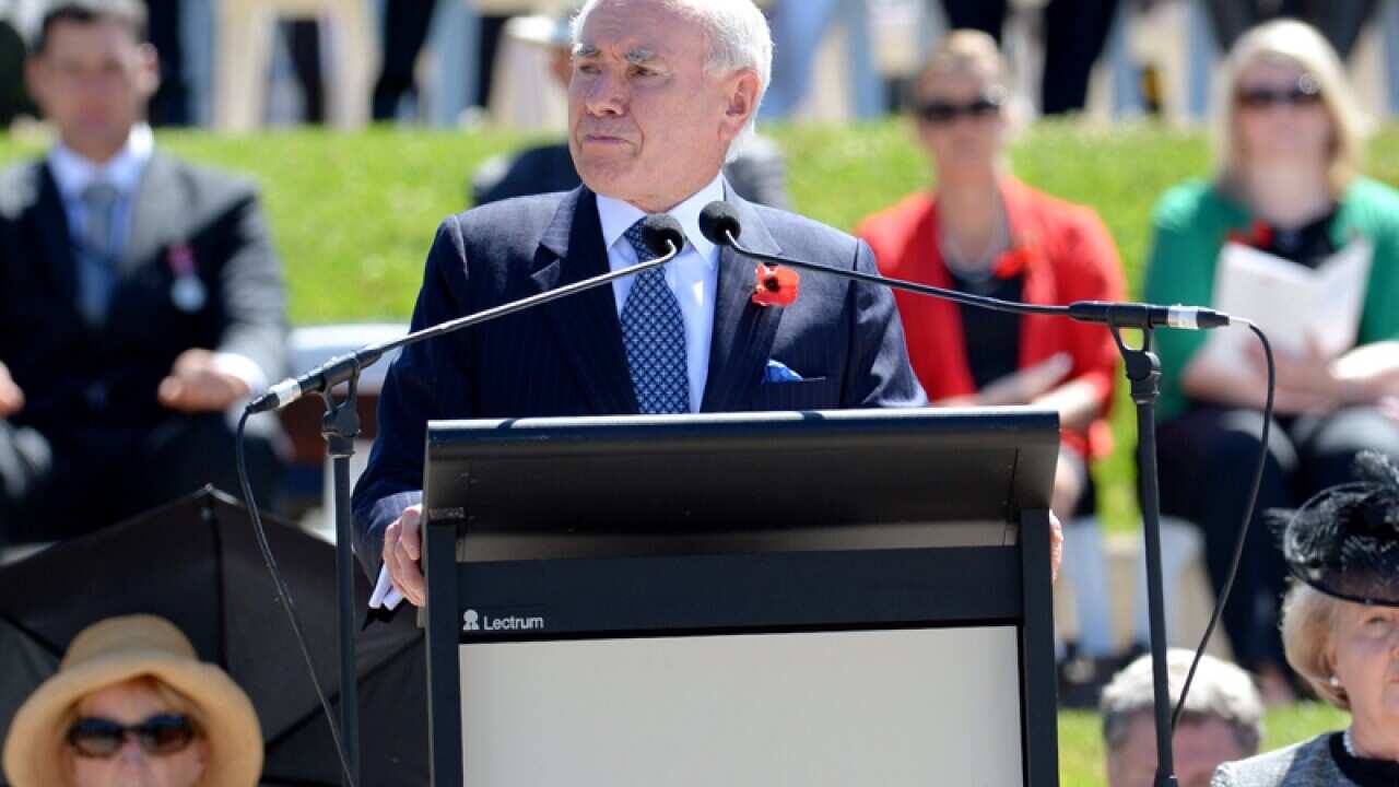 Former PM John Howard during the Remembrance Day