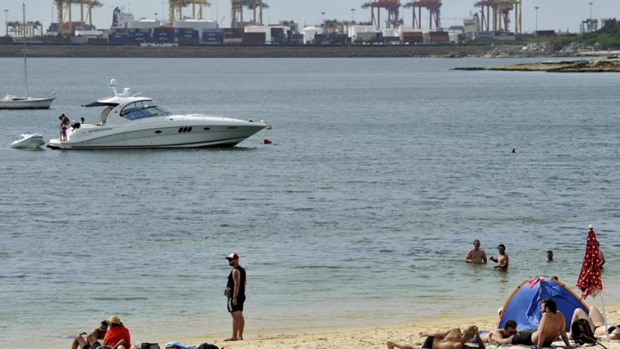 People enjoy the water at La Perouse in Sydney