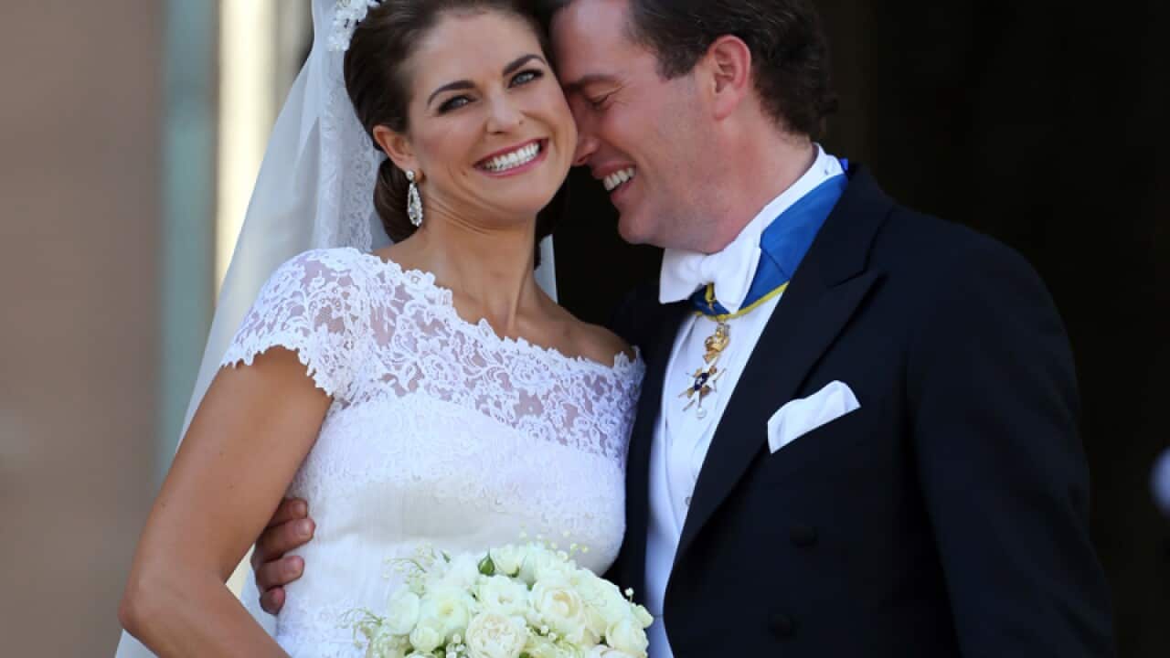 Princess Madeleine of Sweden and Christopher O'Neill smile