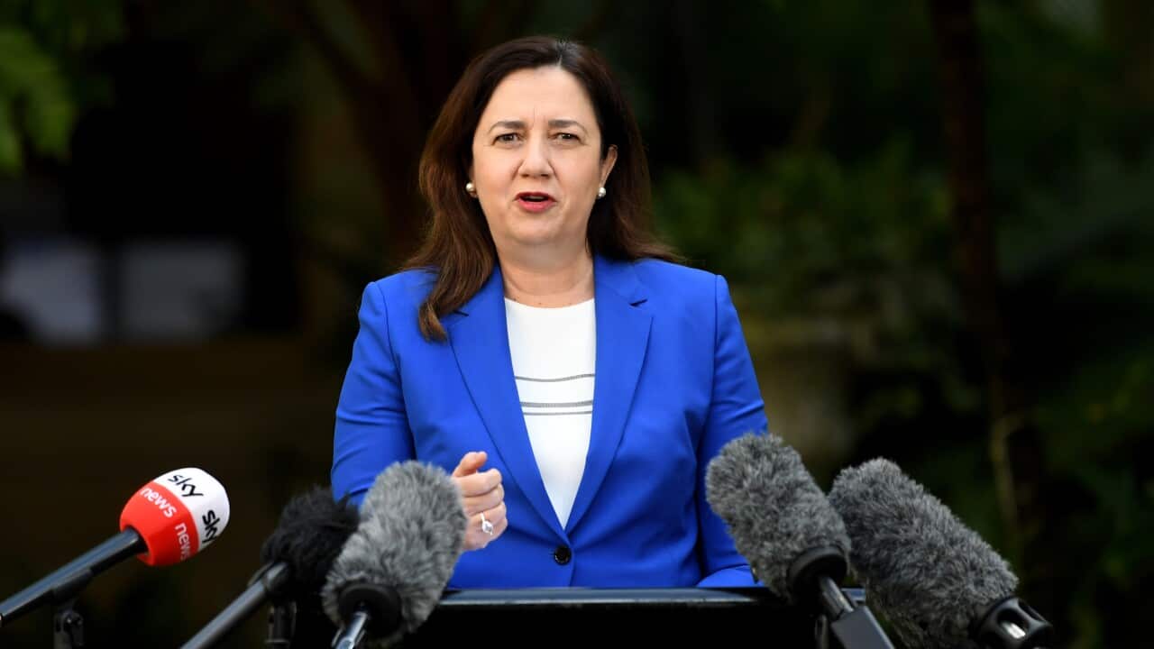 Queensland Premier Annastacia Palaszczuk addresses the media during a press conference in Brisbane, Wednesday, 31 March, 2021