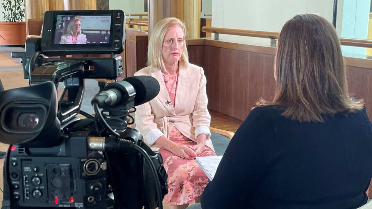 Finance Minister Katy Gallagher speaks to SBS Chief Political Correspondent Anna Henderson (SBS).jpg