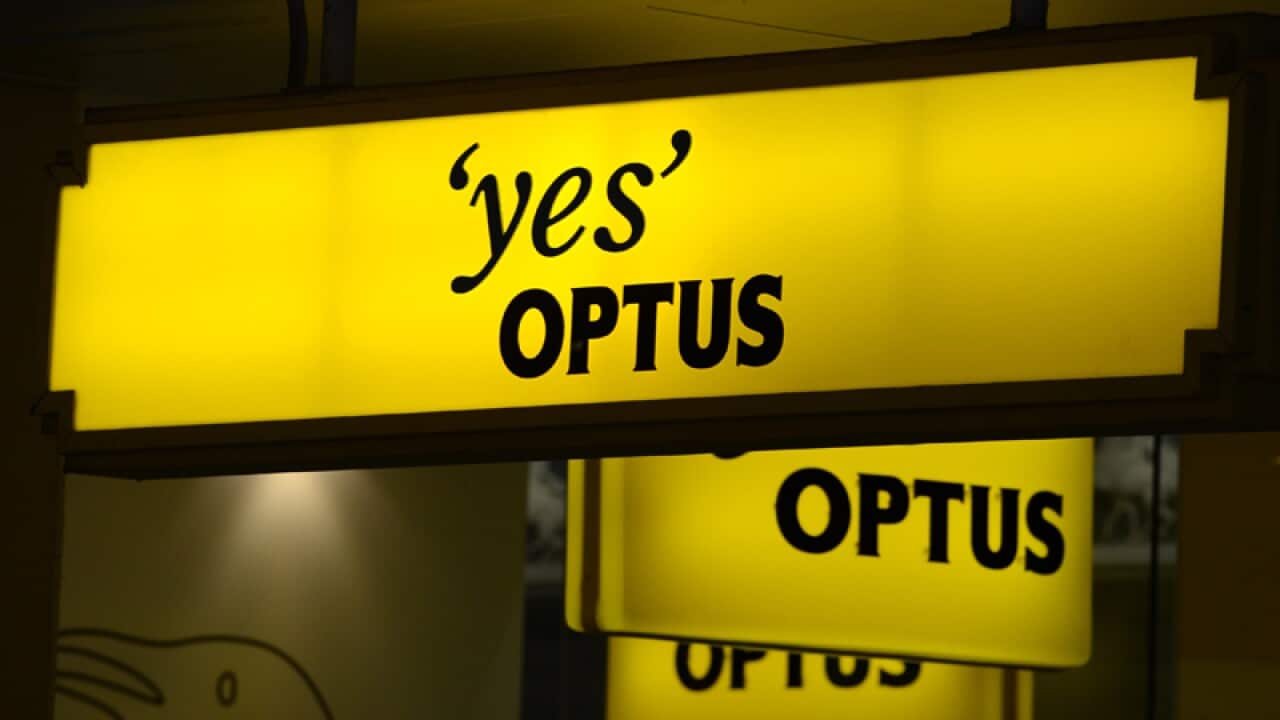 An Optus shop signage