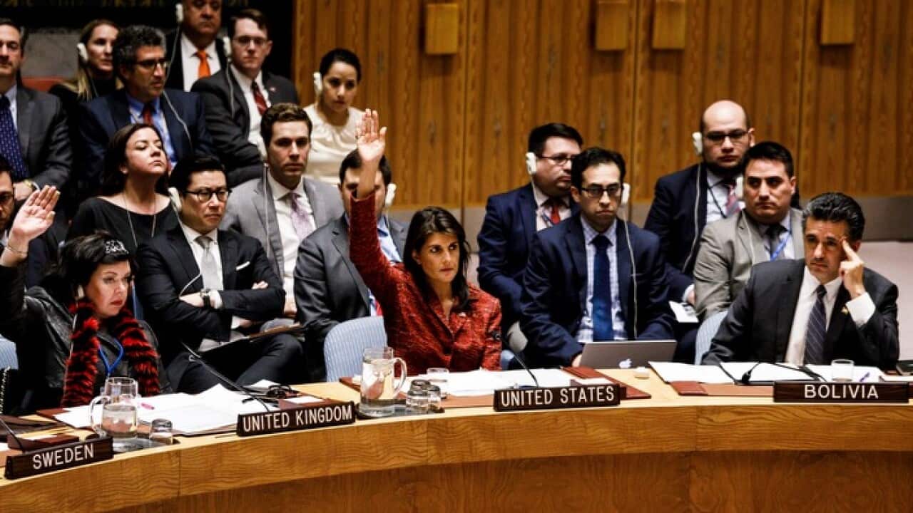 Ambassadors to the UN during a Security Council vote on the suspected Syrian chemical attack